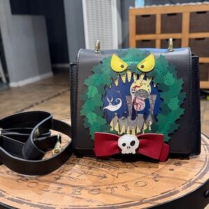 Loungefly Black and Green NBC Crossbody with Red Skull